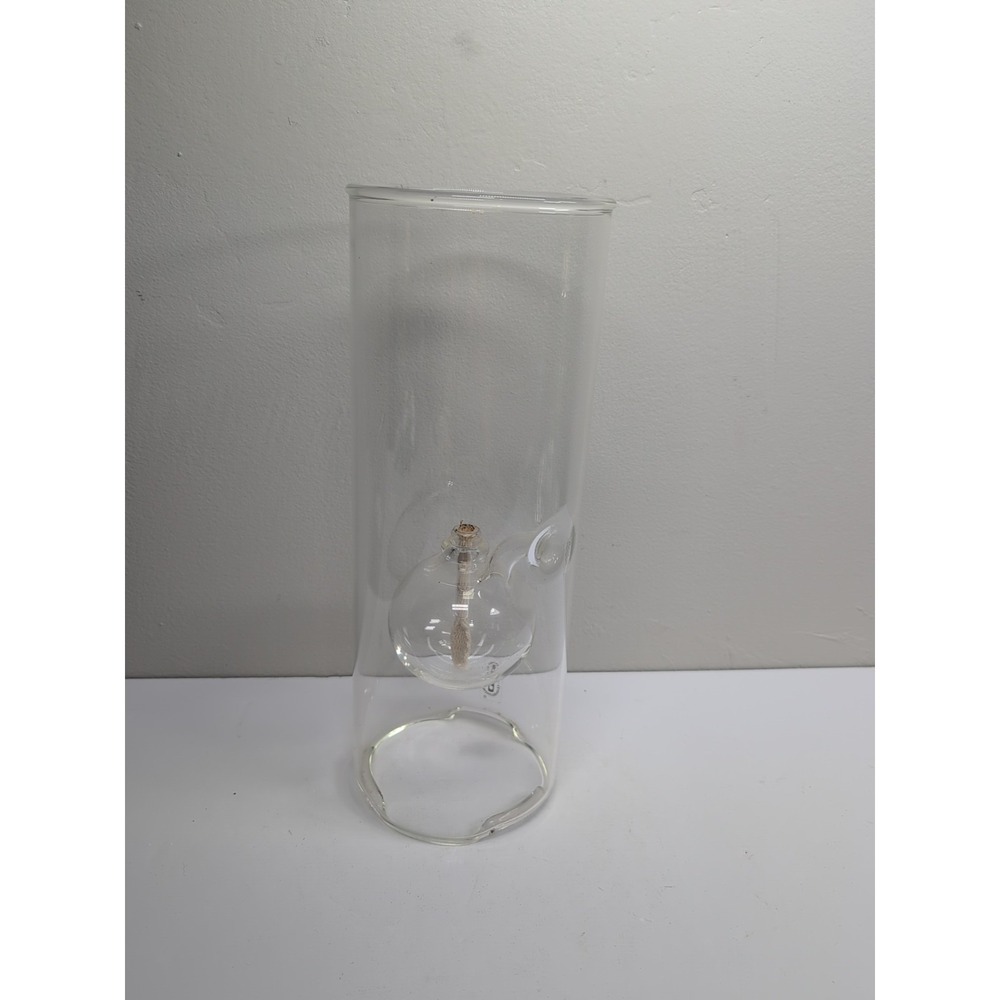 Vintage 12" Wolfard Clear Modern Minimalist Glass Oil Lamp